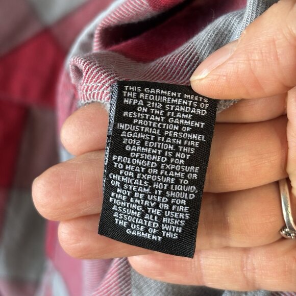 Dixxon Flannel Shirt Men XL Red Gray Plaid Fuego FR Flannel Flame Resistant Work - Picture 16 of 16